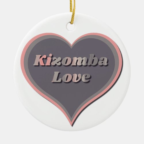 Kizomba Love Heart  Ceramic Ornament