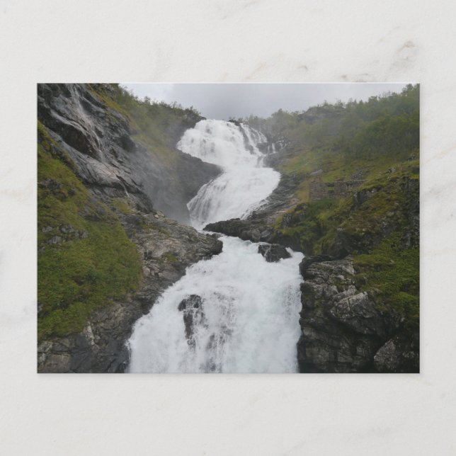 Kjosfossen Waterfall, Flåm, Norway Postcard (Front)
