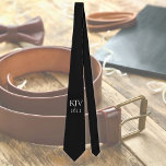 KJV 1611 Black and White Christian Neck Tie<br><div class="desc">A simple yet profound declaration of your love of God's preserved KJV 1611 King James Bible. Black and white.</div>