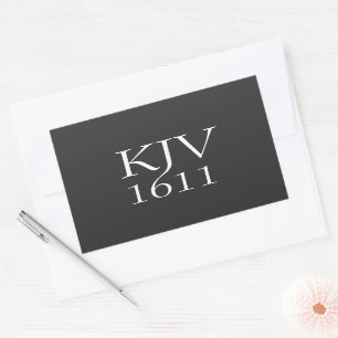 KJV 1611 Black and White Christian Rectangular Sticker