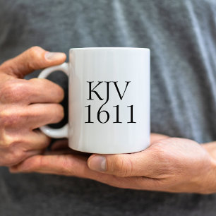 KJV AV 1611 Black Typography Coffee Mug