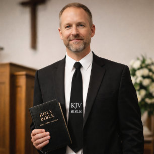 KJV Bible Believer Black and White Christian Neck Tie