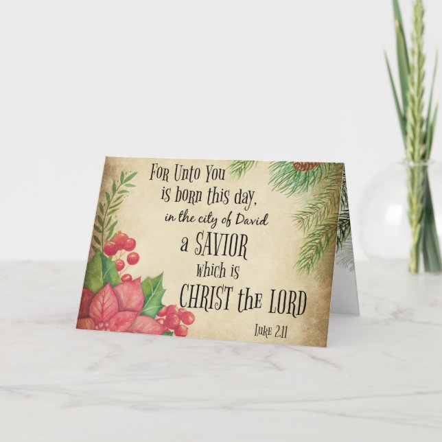 KJV Bible Verse Christmas Card (Front)