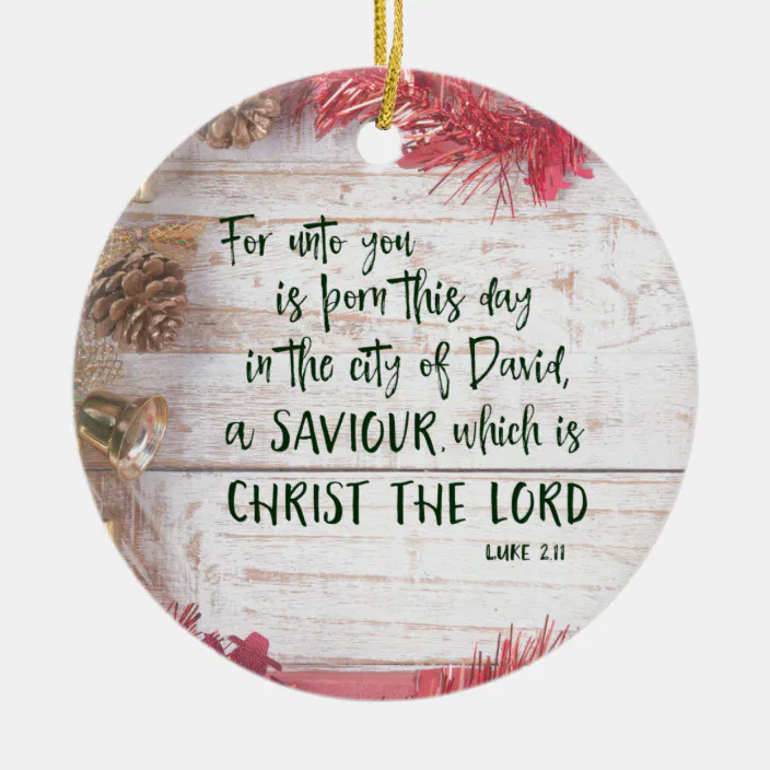 Christmas Verse In The Bible Kjv Bible Verse Christmas Ceramic Ornament | Zazzle.com