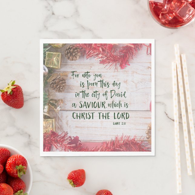 KJV Luke Bible Verse Christmas  Napkins (Insitu)