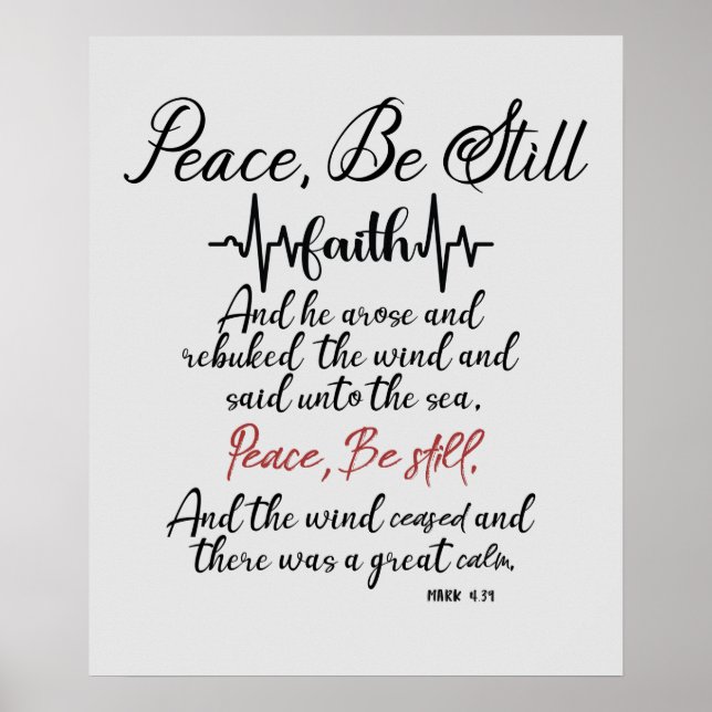 KJV Peace Be Still Scripture Poster (Front)