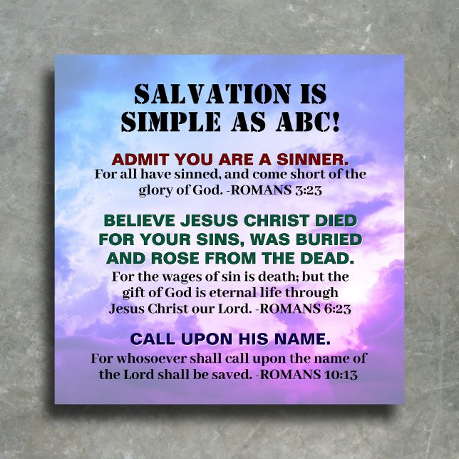 KJV Scripture Christian Salvation Gospel ABC Car Magnet (Creator Uploaded)