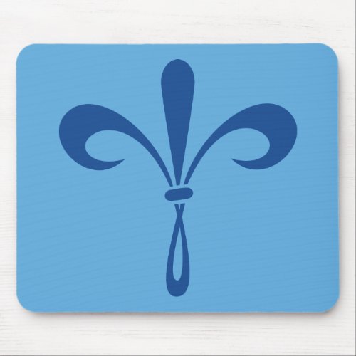 KKG Fleur de Lis Deep Blue Mouse Pad