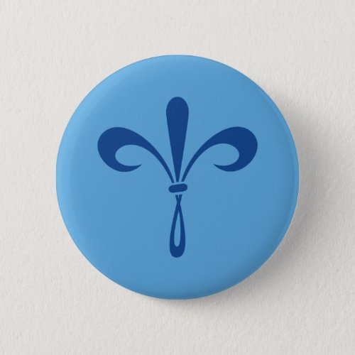 KKG Fleur de Lis Deep Blue Pinback Button