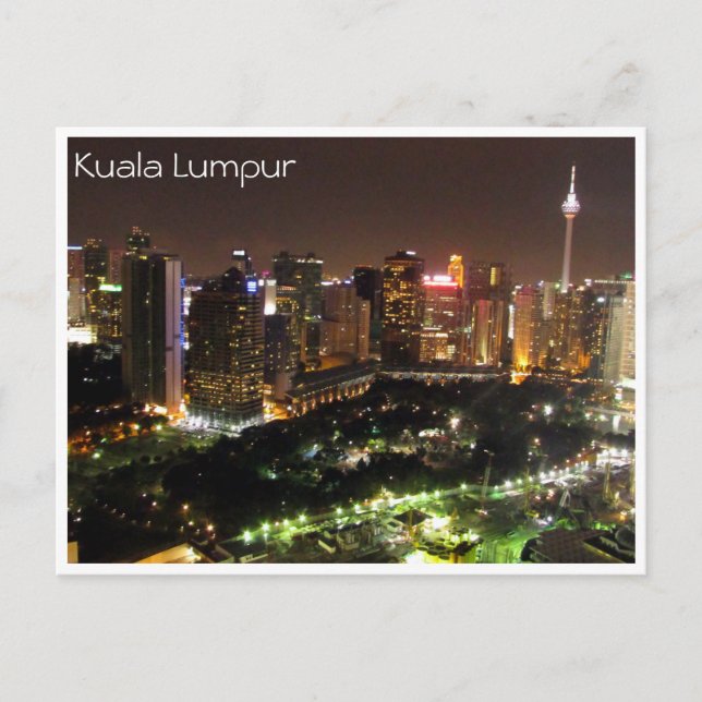 kl night skyline postcard (Front)