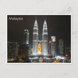 kl towers malaysia postcard