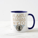Klaatu Barada Nikto Mug<br><div class="desc">When Gort's about to go on a robotic rampage through the streets of Washington DC it's vitally important that SOMEONE will be able to read these words. It's up to you. Klaatu Barada Nikto!</div>