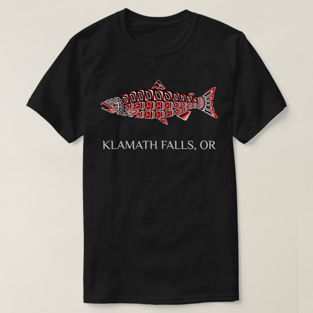 Klamath Falls Oregon Coho Salmon Native American  T-Shirt (Design Front)