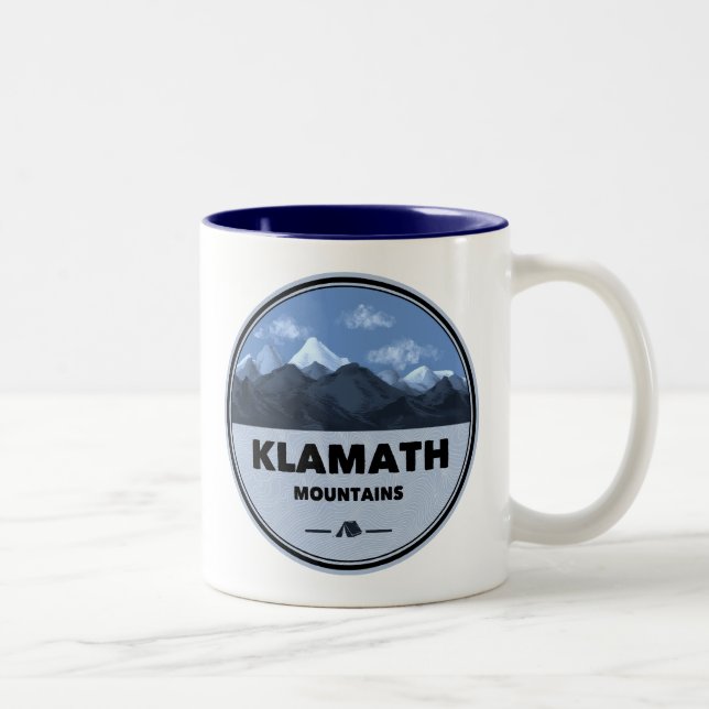 Klamath Mountains California Oregon Camping Two-Tone Coffee Mug (Right)
