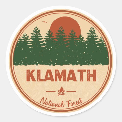 Klamath National Forest Classic Round Sticker