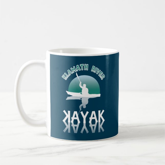 Klamath River California - Kayak Coffee Mug (Left)