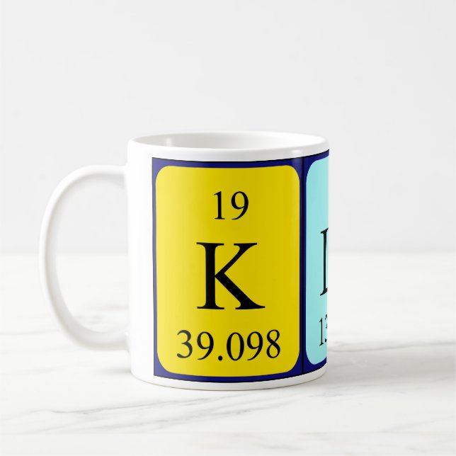 Klara periodic table name mug (Left)