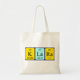 Klara periodic table name tote bag