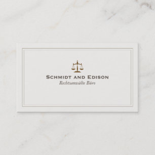 Klassische Rechtsanwalts-Visitenkarte Business Card