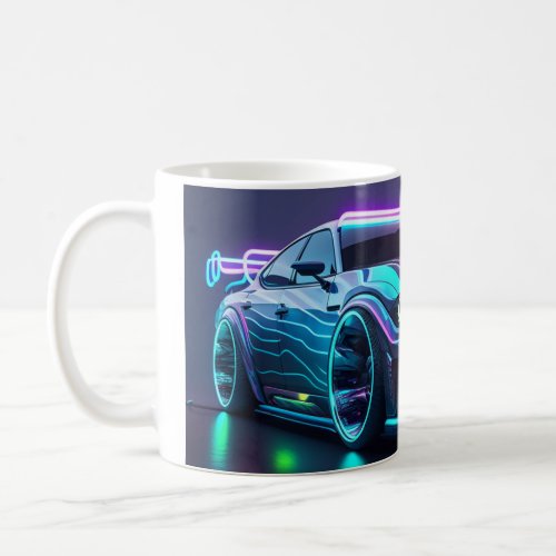 Klassische weie Tasse 325 ml mit Sportscar Coffee Mug