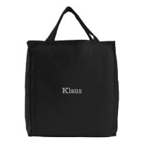 Klaus Embroidered Mens Name, Embroidered Tote Bag