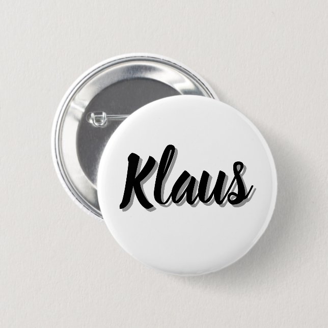 Klaus Mens Name, Button (Front & Back)