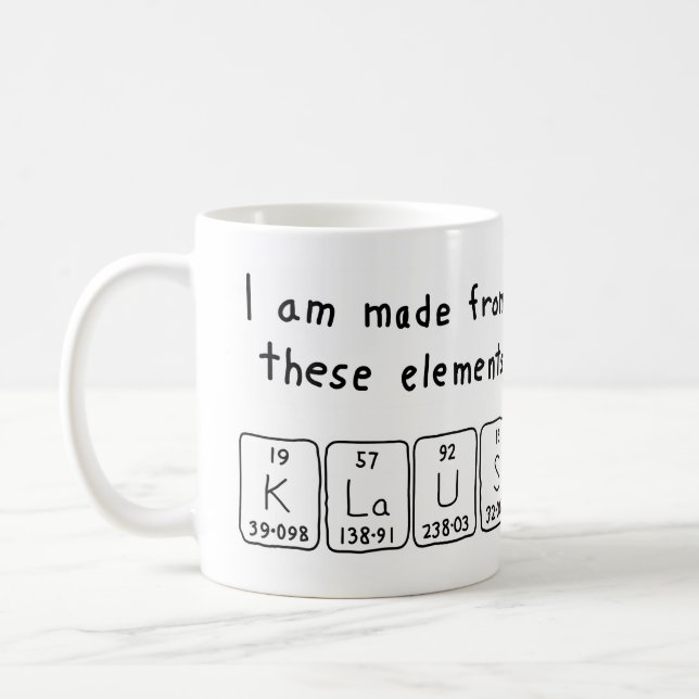 Klaus periodic table name mug (Left)