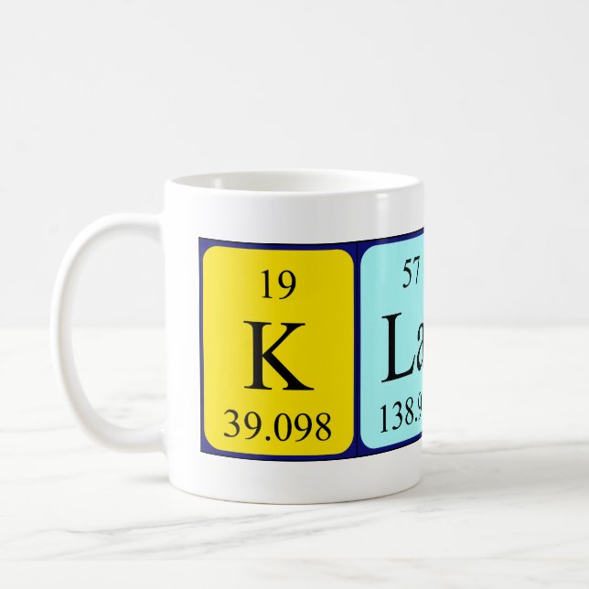 Klaus periodic table name mug (Left)