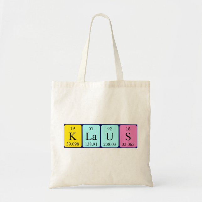 Klaus periodic table name tote bag (Front)