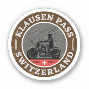 Klausen Pass swiss–alps motorcycle tour Sticker