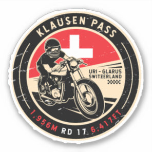 Klausen Pass | Switzerland | Motorcycle Sticker