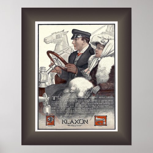 Klaxon Horn Ad  OOGA  OOGA Horn  Vintage  Poster
