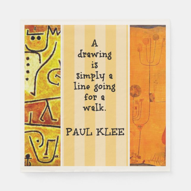 Klee - Abstract artwork and quotation, Napkins (Front)