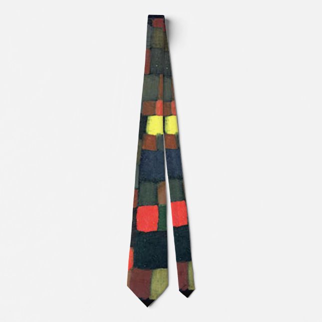 Klee - Abstract Color Harmony with Squares Neck Tie (Front)