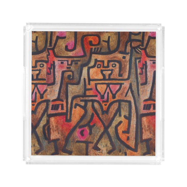 Klee Abstract Forest Expressionist Modern Art Acrylic Tray (Front)