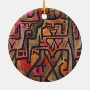 Klee Abstract Forest Expressionist Modern Art Ceramic Ornament