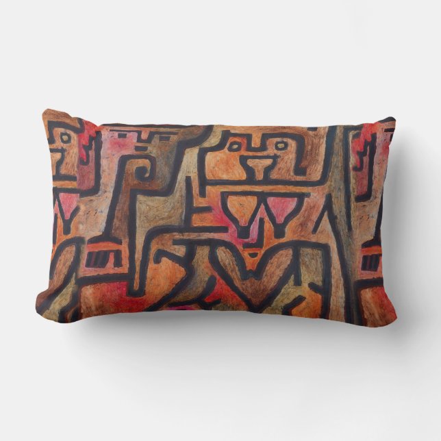 Klee Abstract Forest Expressionist Modern Art Lumbar Pillow (Front)