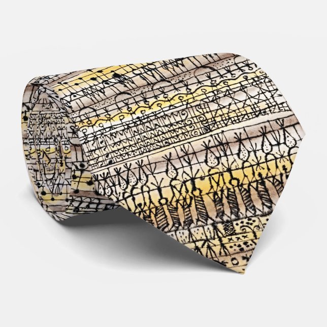 Klee Abstract Garden Art Neck Tie (Rolled)