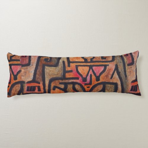 Klee Abstract Red Abstract Expressionist Nature  Body Pillow