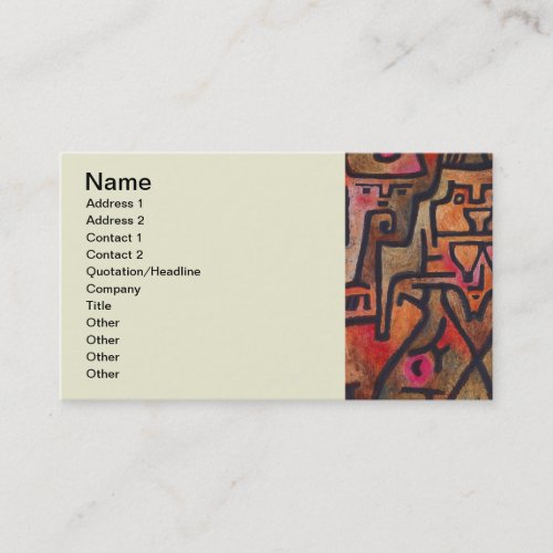 Klee Abstract Red Abstract Expressionist Nature  Business Card