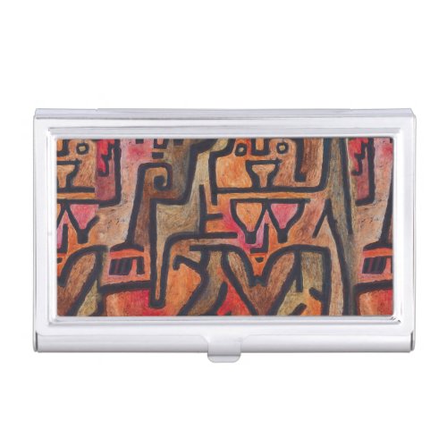 Klee Abstract Red Abstract Expressionist Nature  Business Card Case