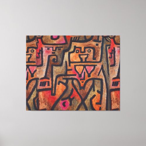 Klee Abstract Red Abstract Expressionist Nature  Canvas Print