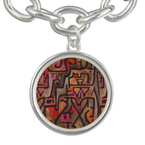 Klee Abstract Red Abstract Expressionist Nature  Charm Bracelet