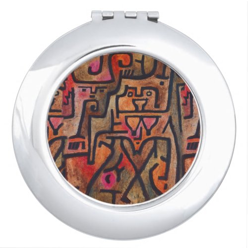 Klee Abstract Red Abstract Expressionist Nature  Compact Mirror