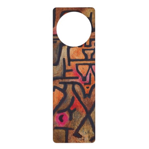 Klee Abstract Red Abstract Expressionist Nature  Door Hanger