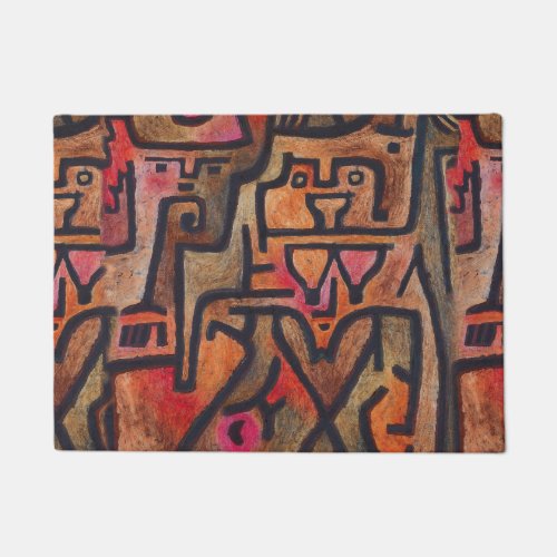 Klee Abstract Red Abstract Expressionist Nature  Doormat