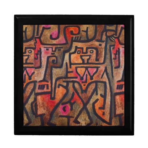 Klee Abstract Red Abstract Expressionist Nature  Gift Box