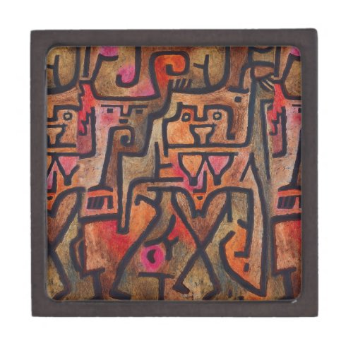 Klee Abstract Red Abstract Expressionist Nature  Keepsake Box
