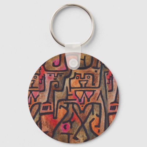 Klee Abstract Red Abstract Expressionist Nature  Keychain