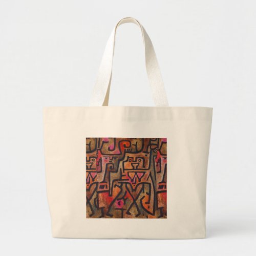 Klee Abstract Red Abstract Expressionist Nature  Large Tote Bag